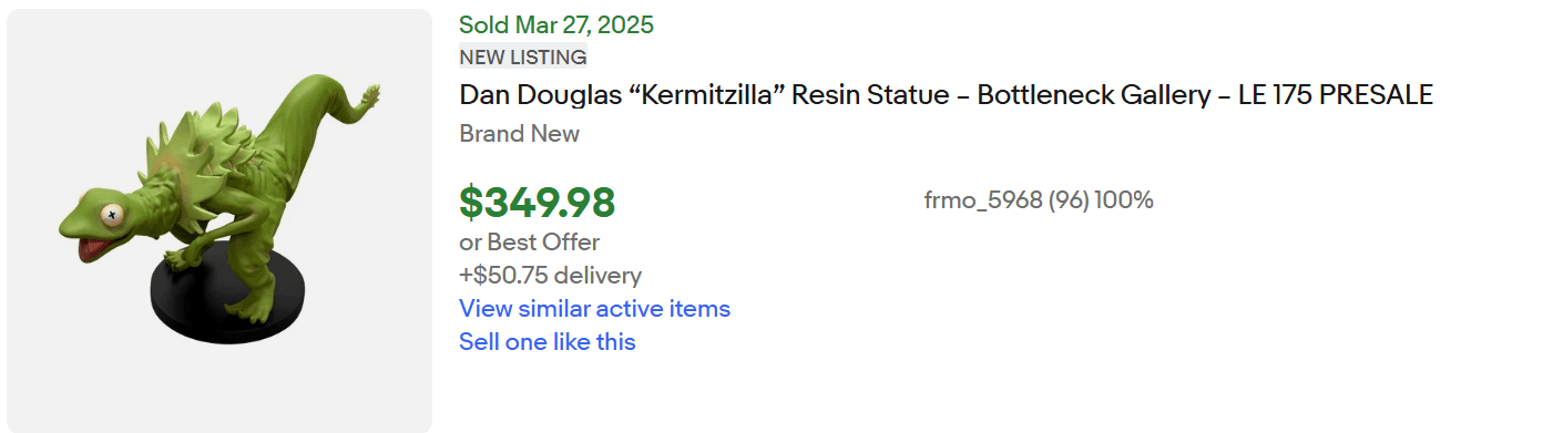 Kermitzilla Statue for Sale Dan Douglas