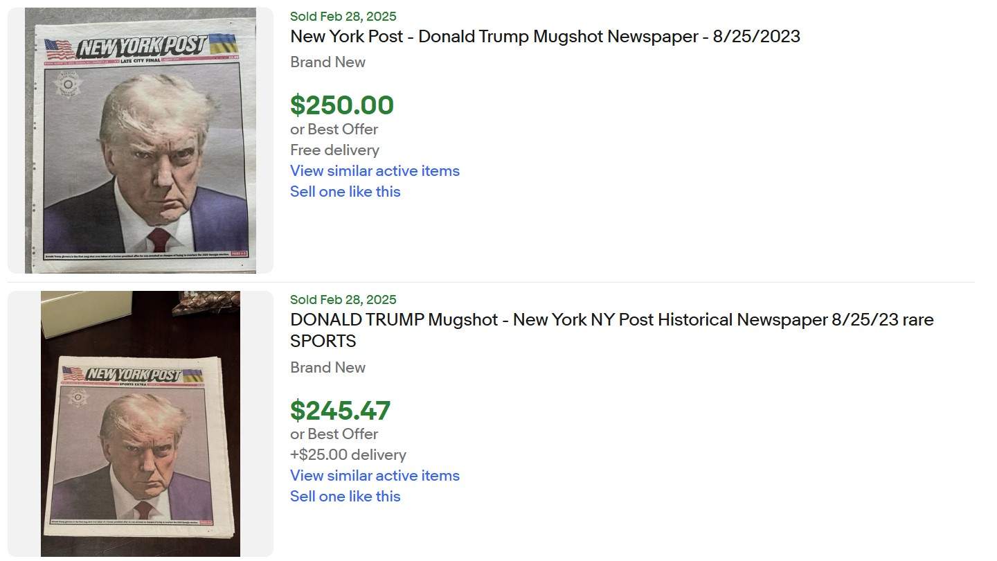 Trump Mugshot Newspaper for Sale