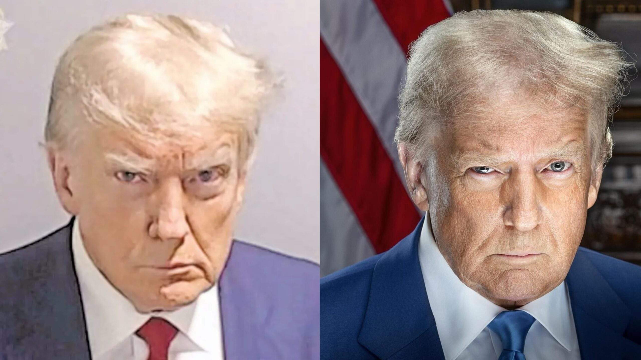 Trump Mugshot Inaugural Photo Comparison