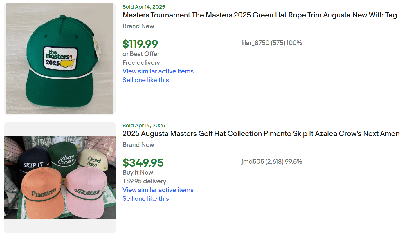 2025 Masters Merch Hat for Sale