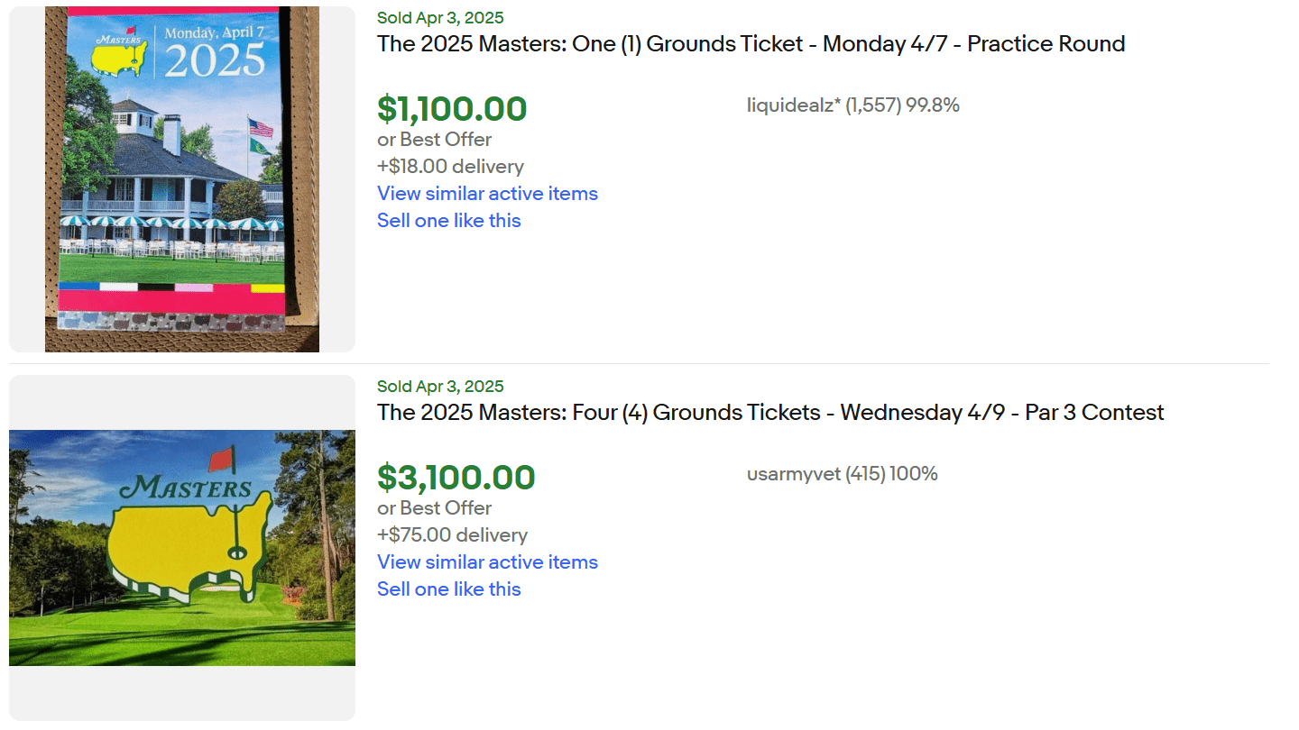 2025 Masters Ticket for Sale Reseller