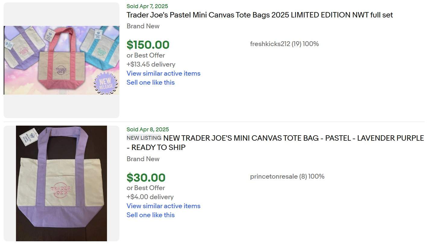 Trader Joe Pastel Tote for Sale