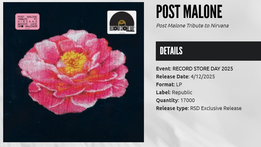 RSD 2025 Post Malone Nirvana Vinyl