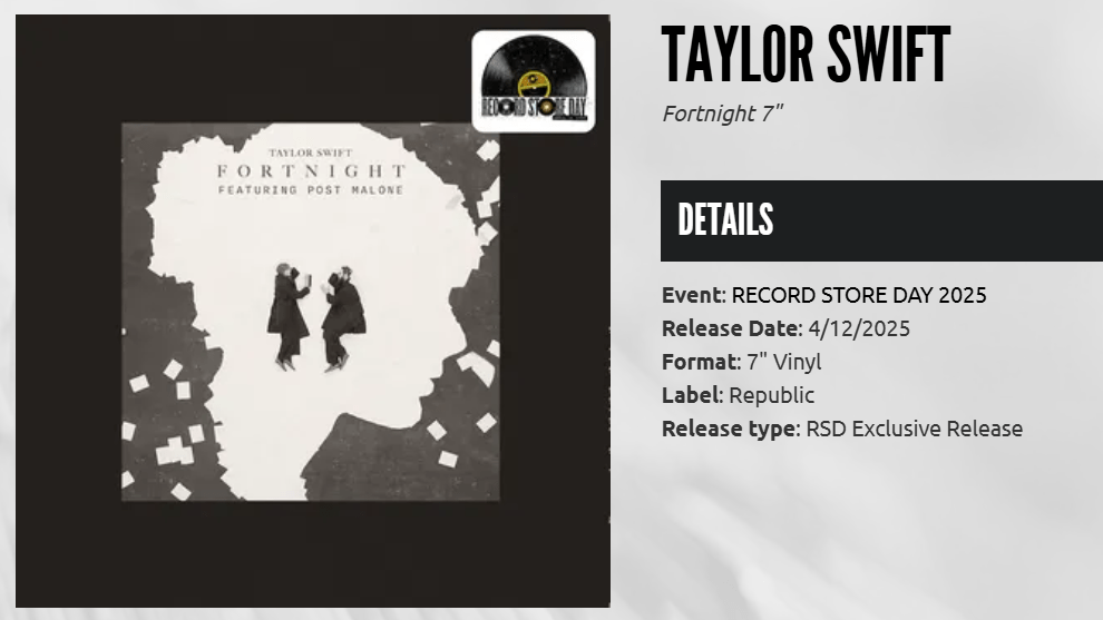 RSD 2025 Taylor Swift Fortnite Vinyl