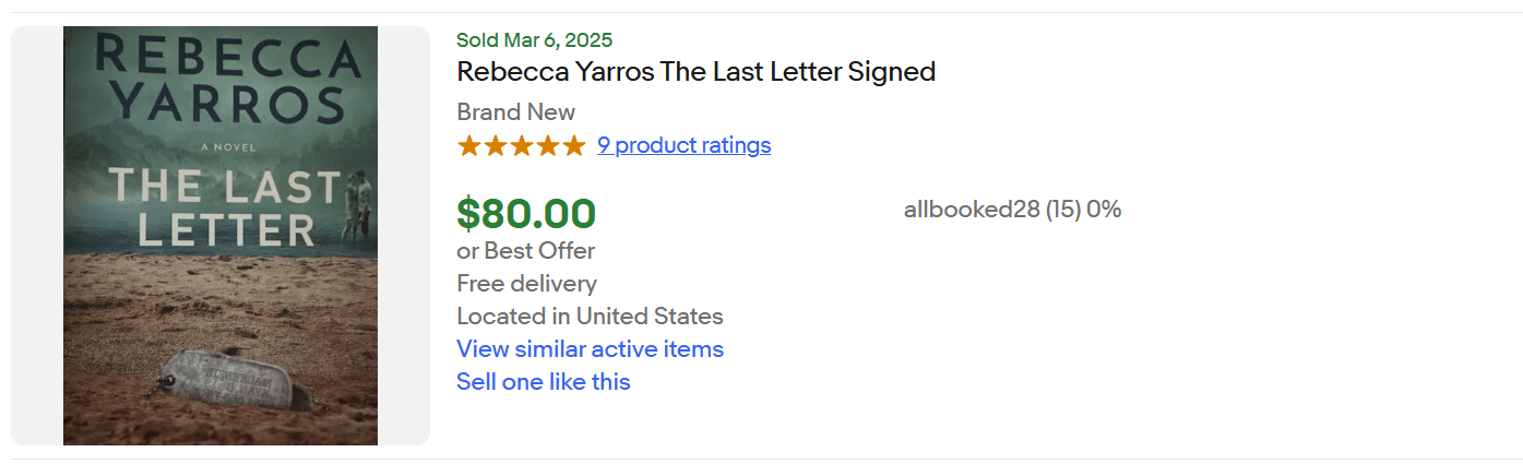 The Last Letter Signed for Sale