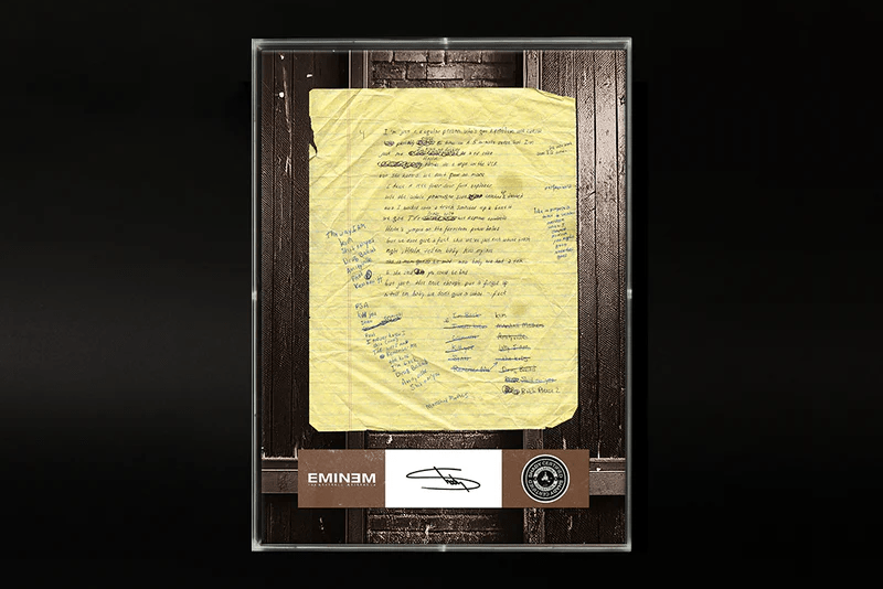 Marshall Mathers Anniversary Signed Setlist Shadowbox
