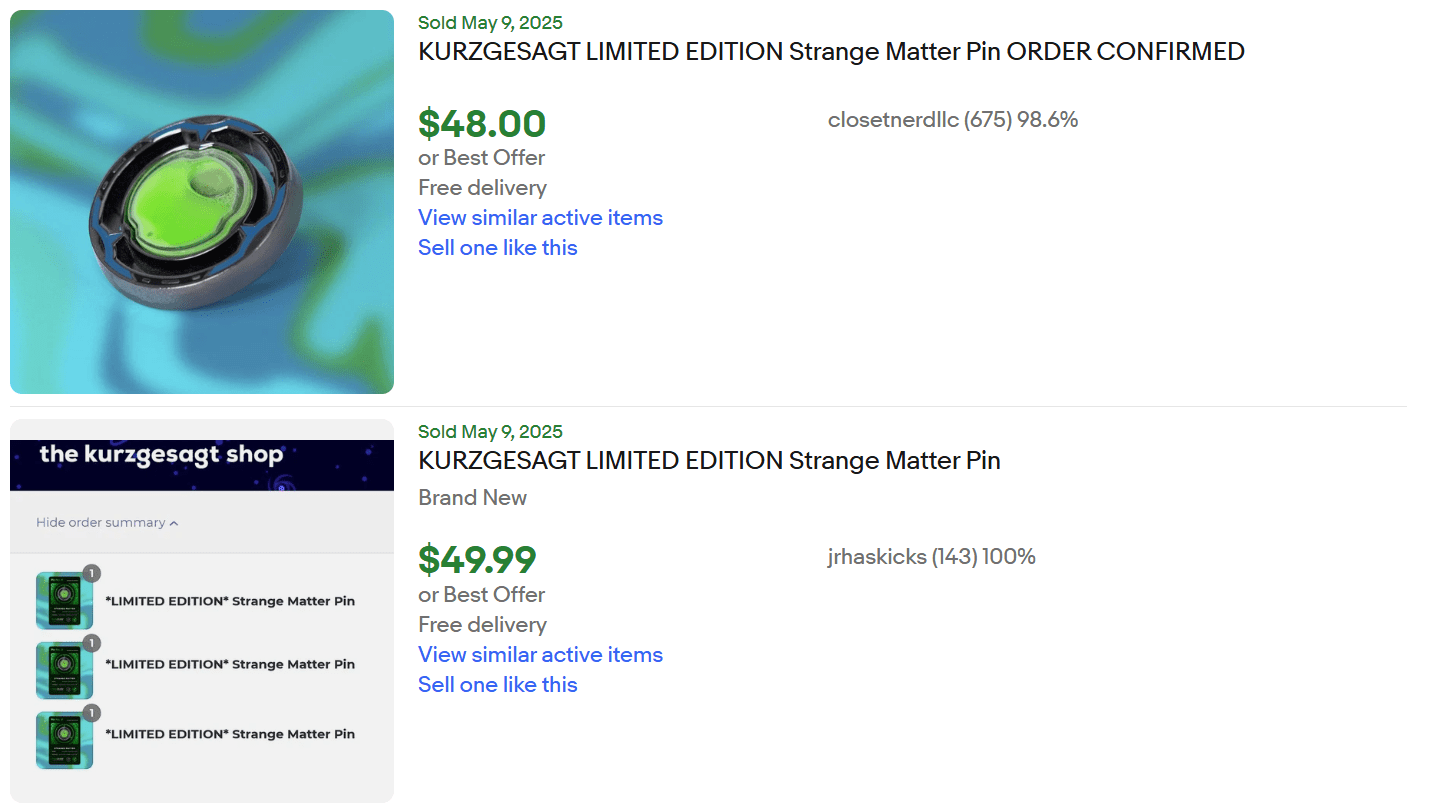 Kurzgesagt Strange Matter Pin for Sale