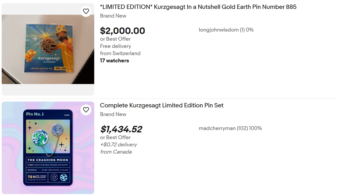 Kurzgesagt Limited Edition Pin for Sale