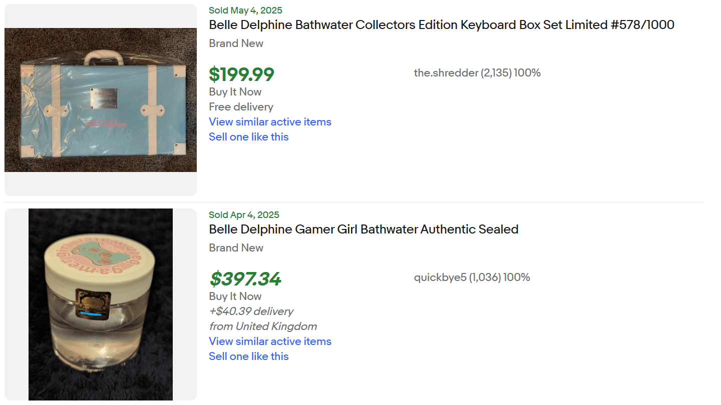 Belle Delphine Bathwater Reseller Sydney Sweeney