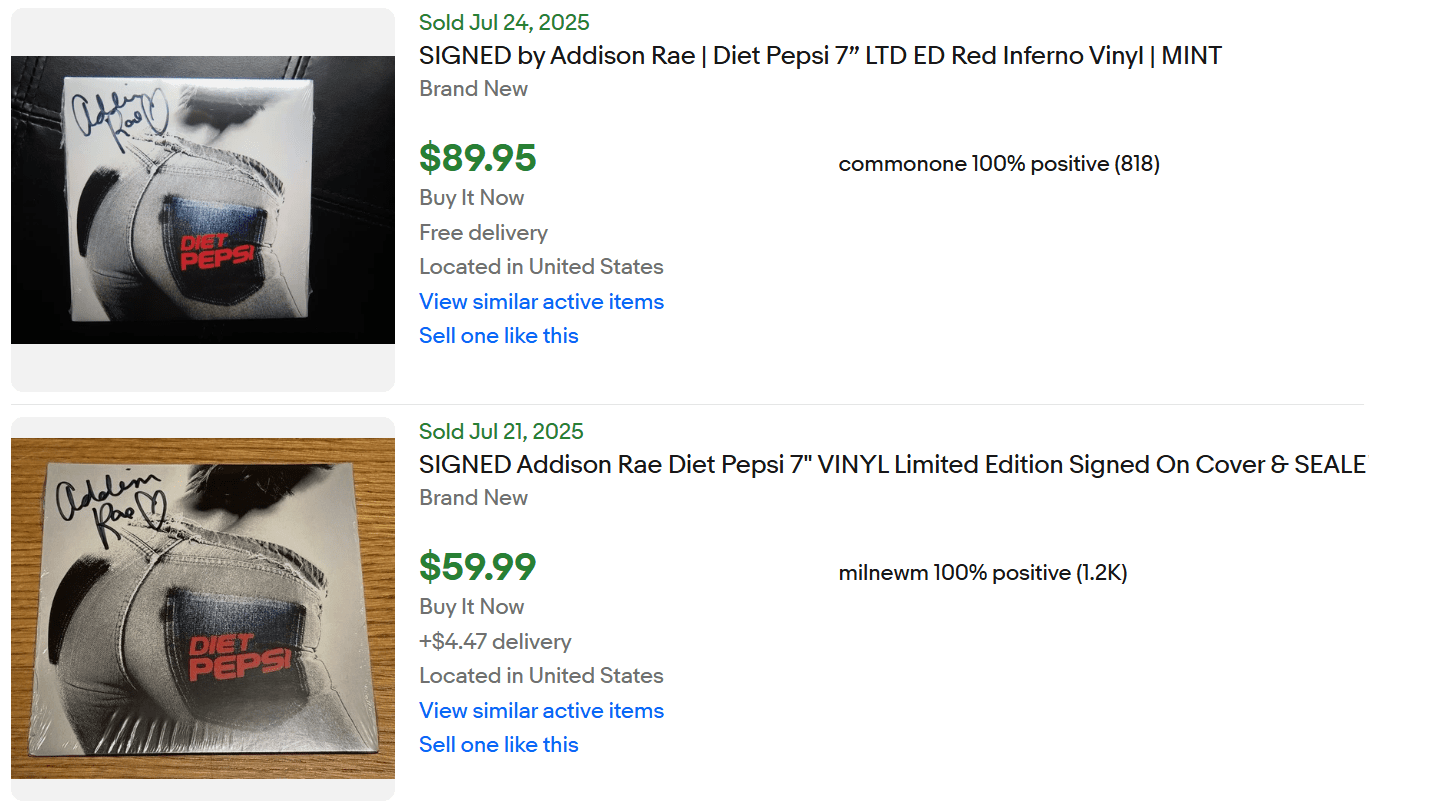 Signed Diet Pepsi Vinyl for Sale