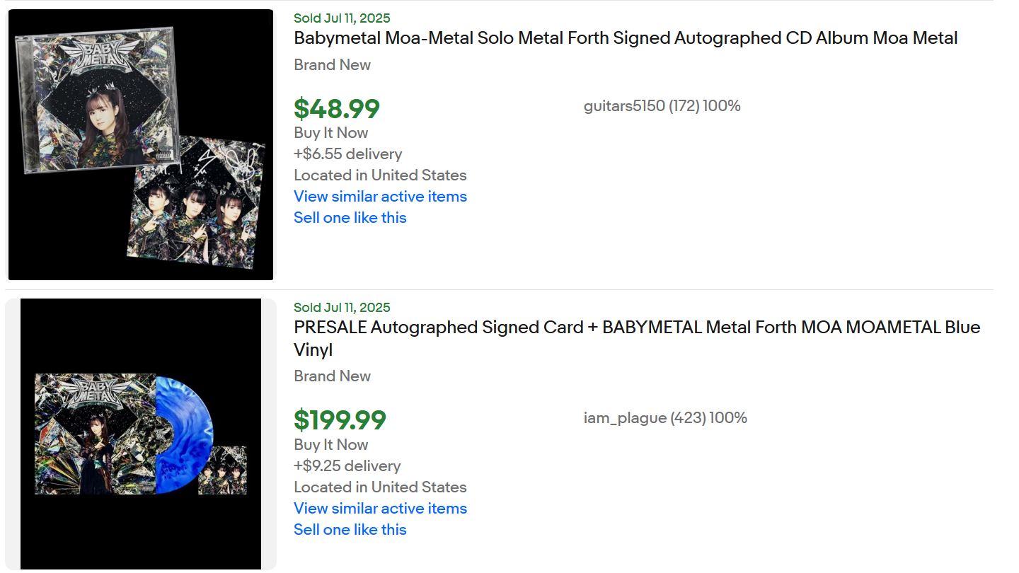 Babymetal Signed CD Forth for Sale
