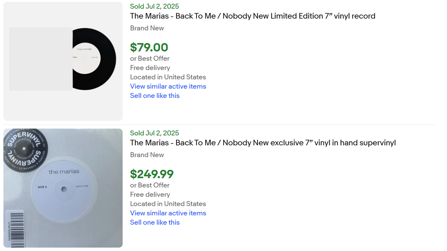 Marias Nobody New Vinyl for Sale
