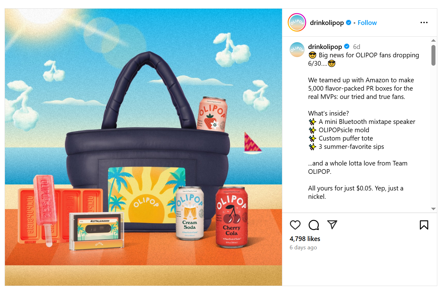 Olipop Summer PR Box Amazon