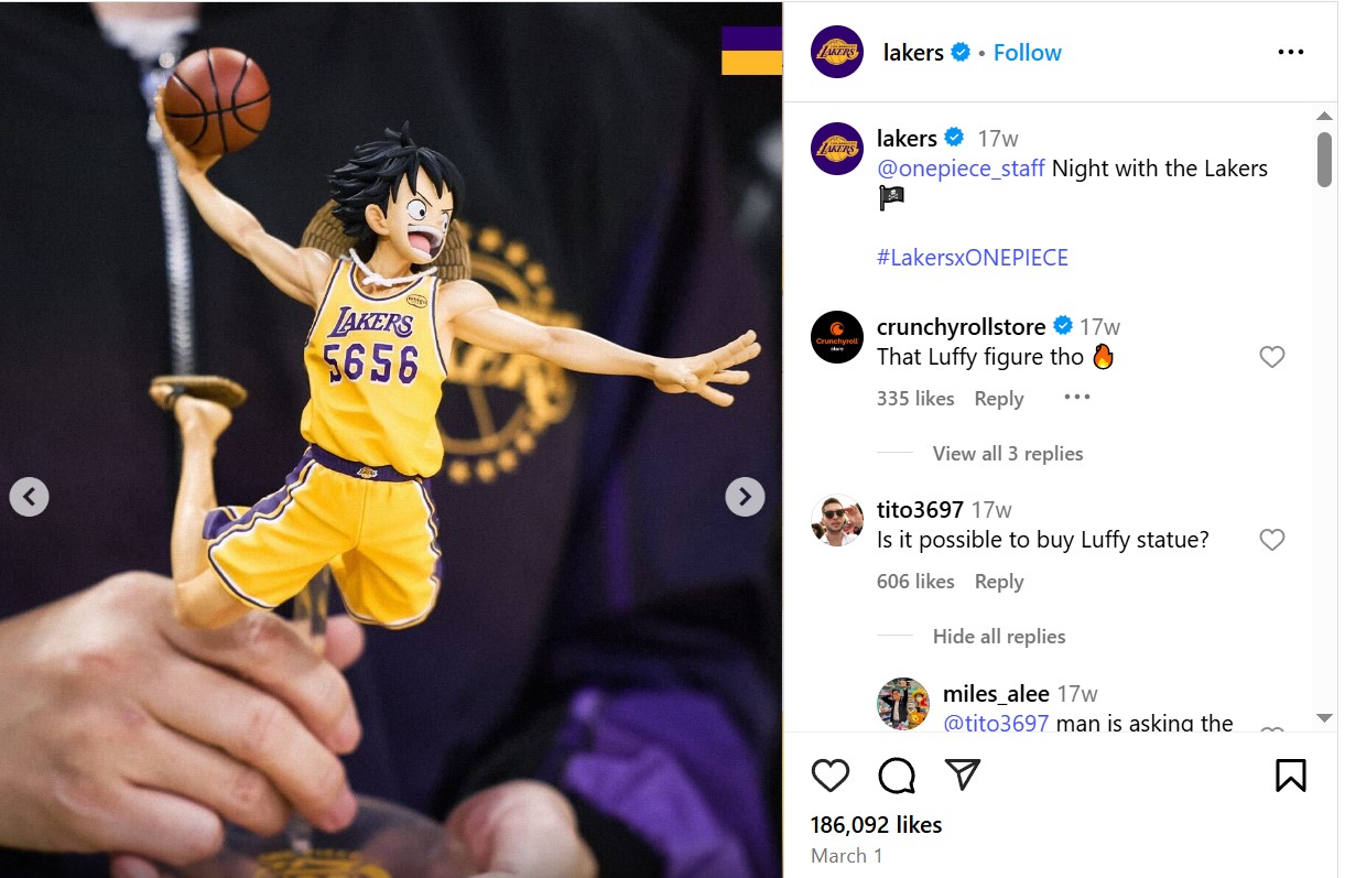 Lakers Luffy Statue One Piece Reseller