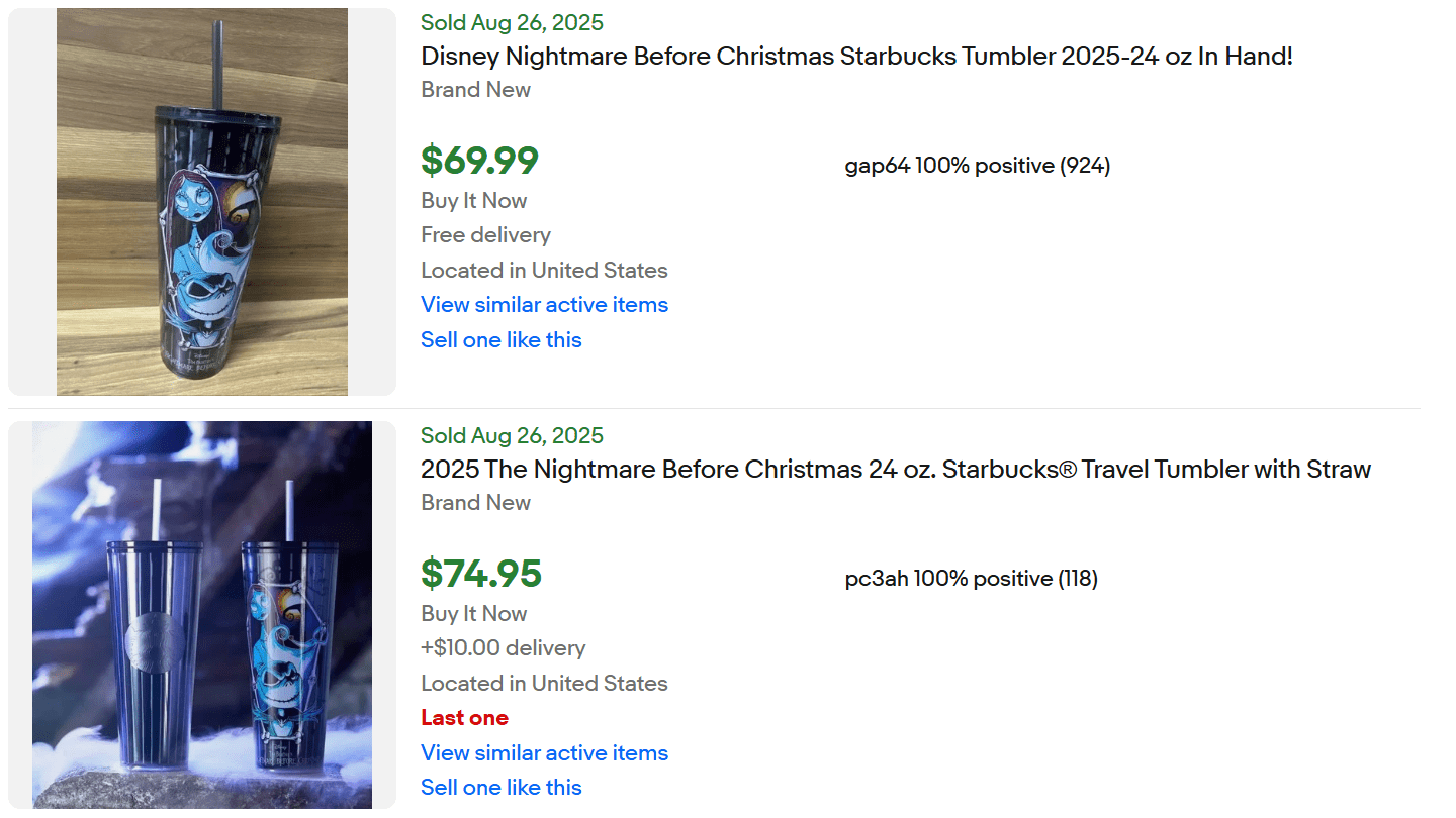 Nightmare Christmas Starbucks Tumbler for Sale