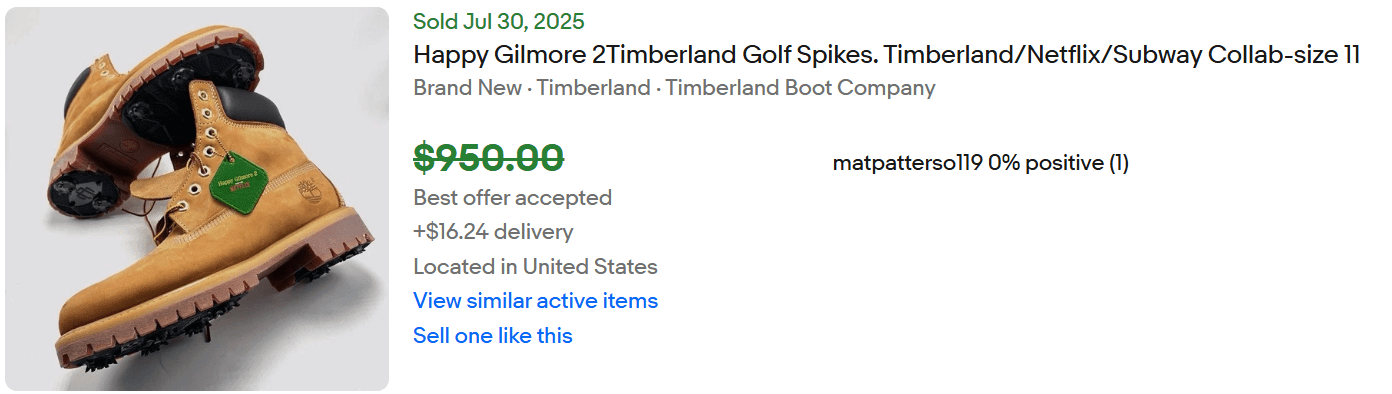 Happy Gilmore Timberland Spike for Sale