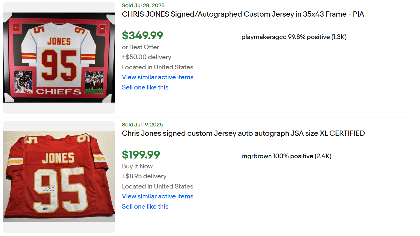 Signed Chris Jones Jersey for Sale