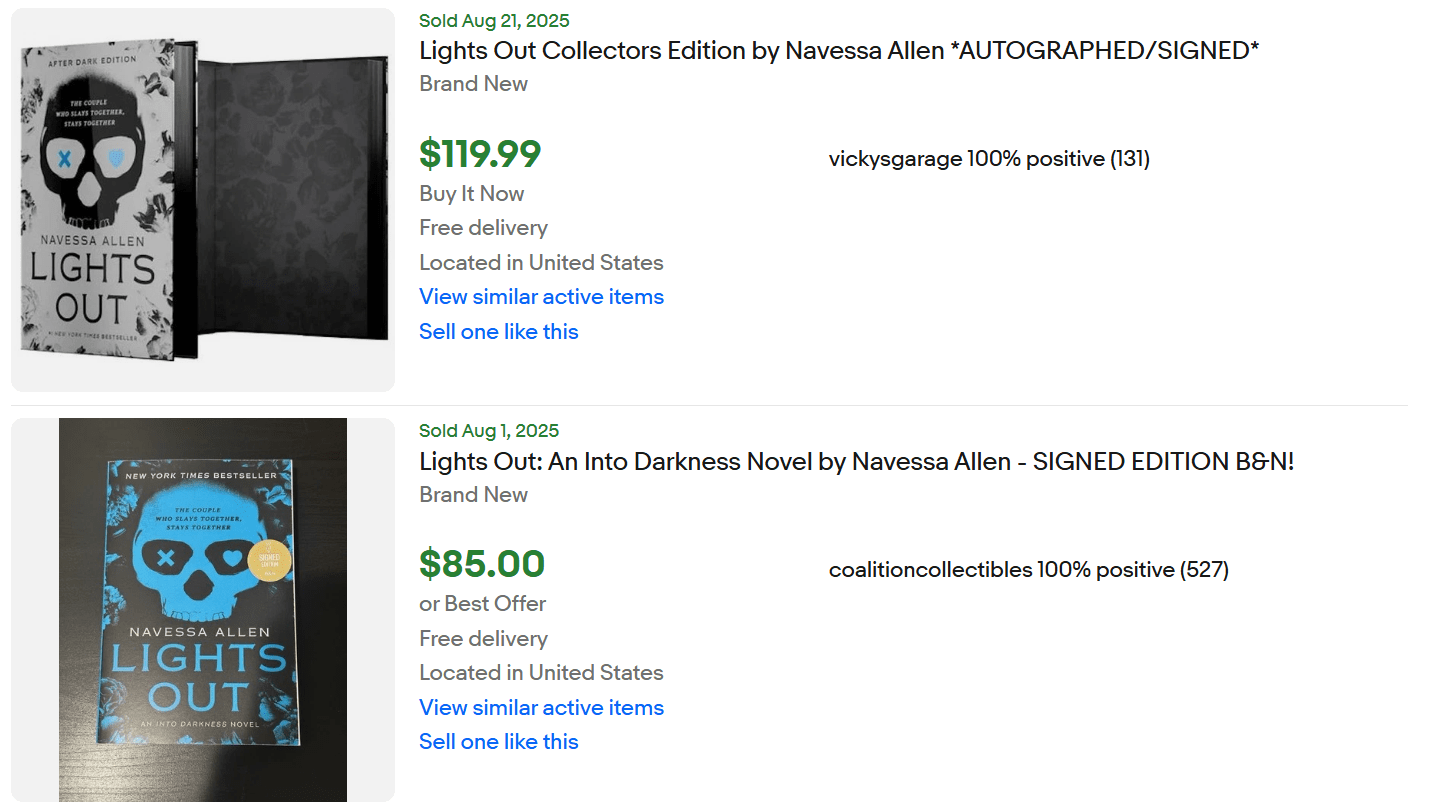 Lights Out Signed Book for Sale