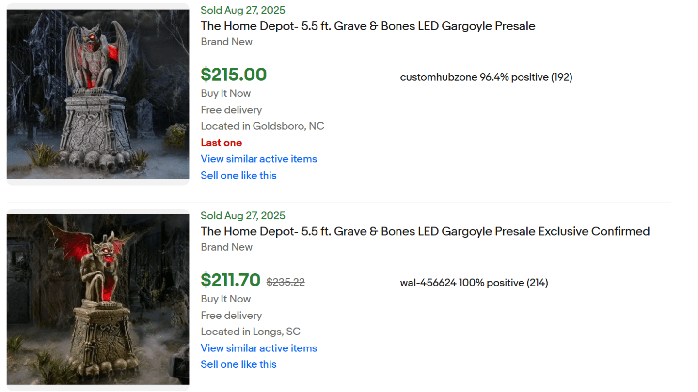 Home Depot Halloween Gargoyle for Sale