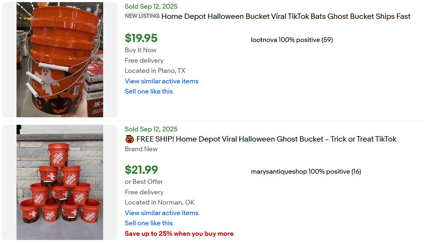 Home Depot Halloween Bucket for Sale