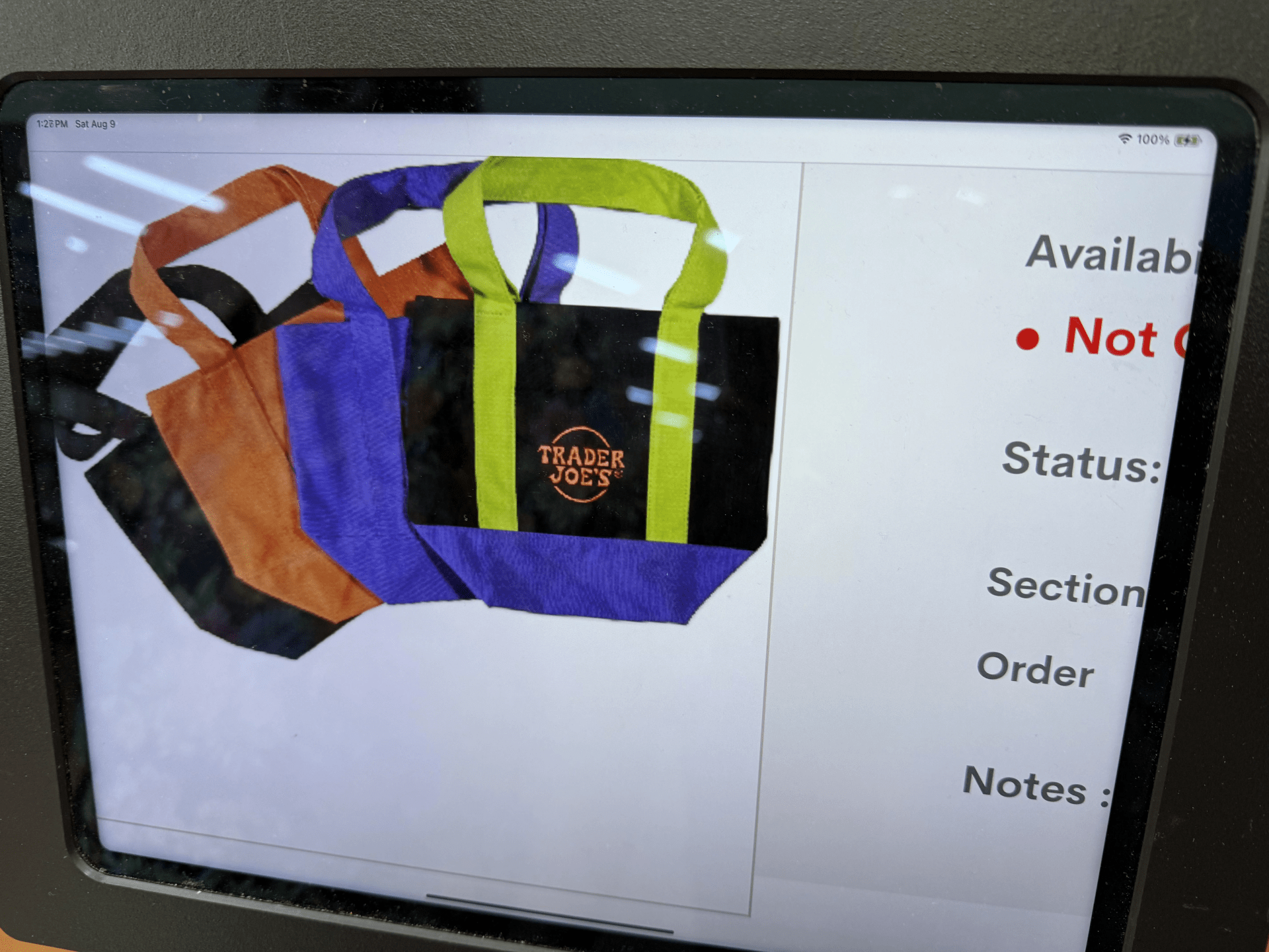 Trader Joe Halloween Canvas Bag Details