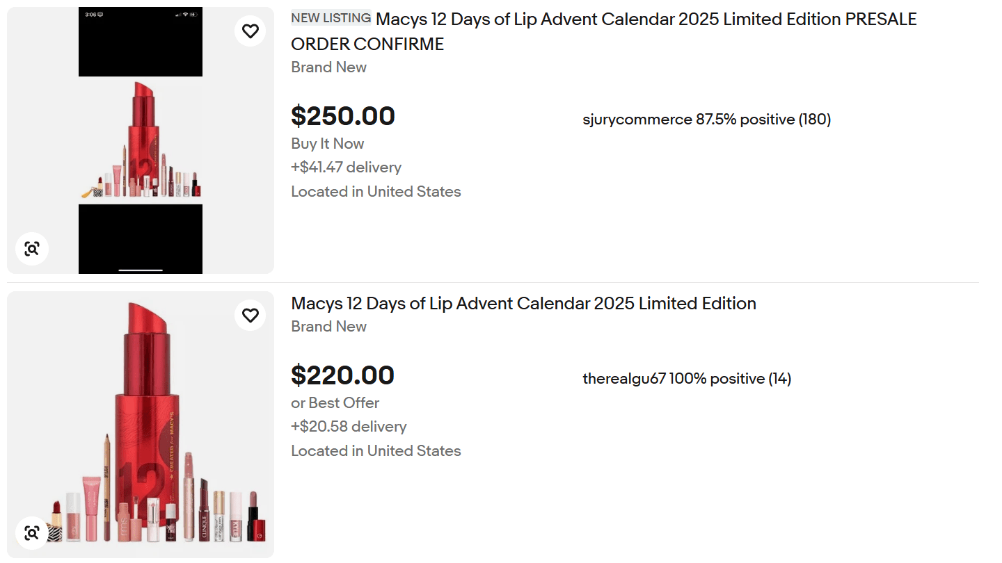 Macys Lip Advent Calendar for Sale