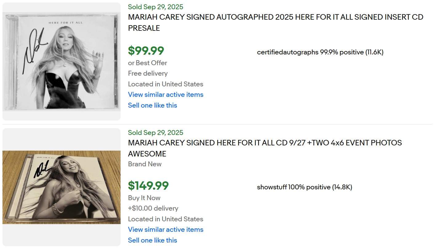 Signed Here for it All CDs Reselling on eBay