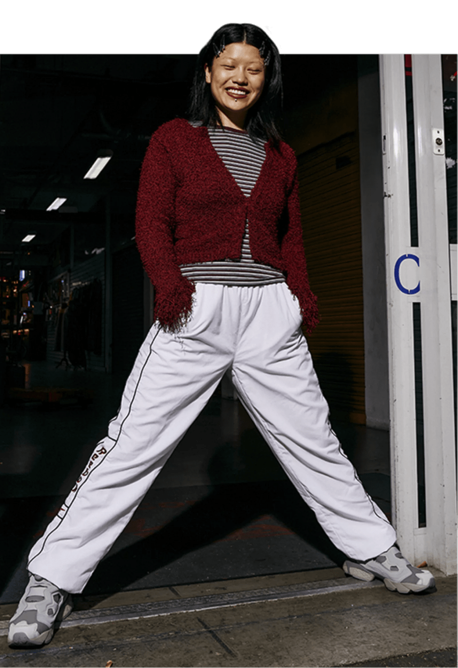 Model wearing PlayStation Reebok Instapump Fury 94 Sneakers