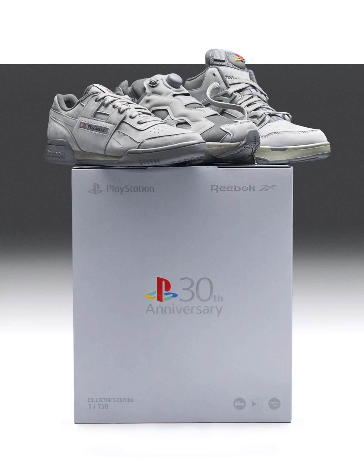 Image showing all three shoes from the PlayStation Reebok Anniversary collection