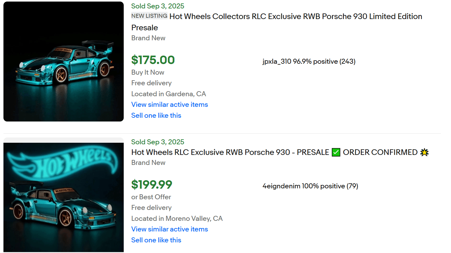 Hot Wheels RWB Porsche for Sale