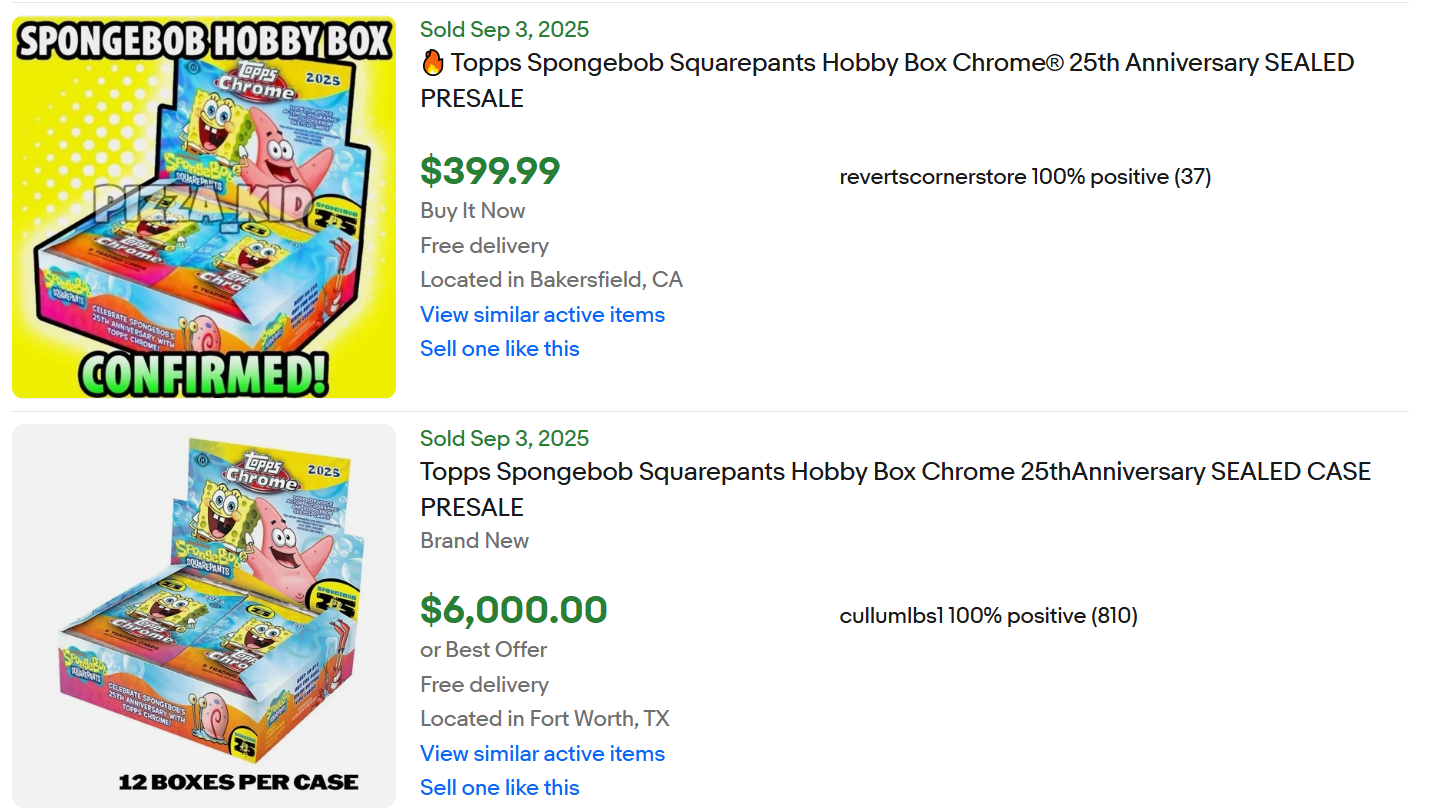 Topps Chrome SpongeBob Cards for Sale