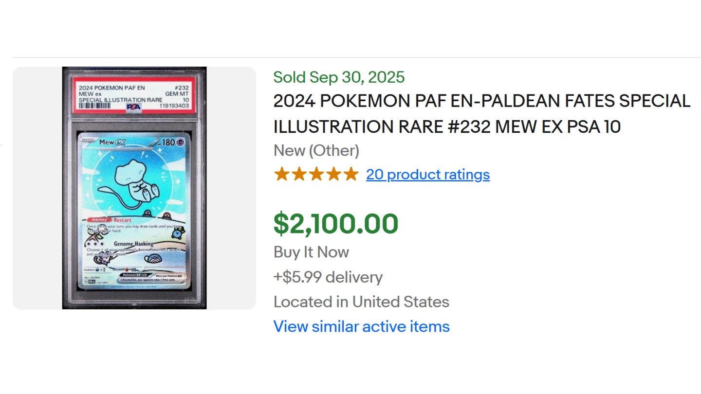 2024 Pokemon TCG Mew EX Psa 10 for Sale