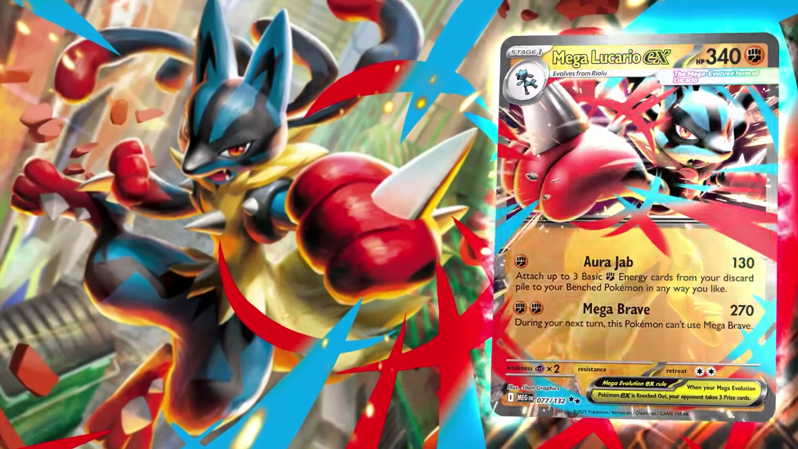 2025 Pokemon TCG Mega Evolution Lucario Gold ex