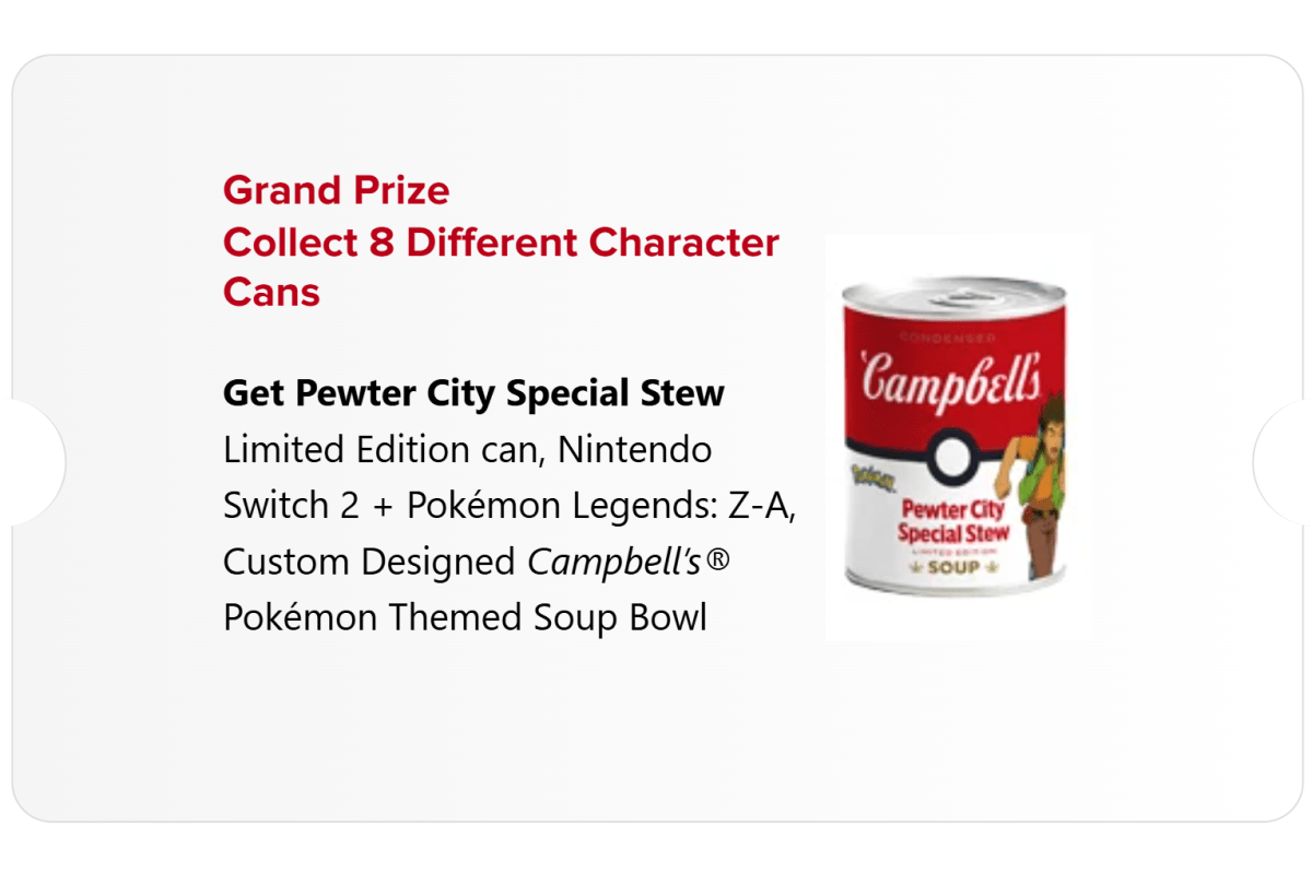 Campbell Pokemon Sweepstakes Grand Prize