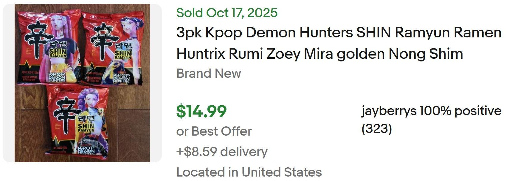KPop Demon Hunter Ramen for Sale