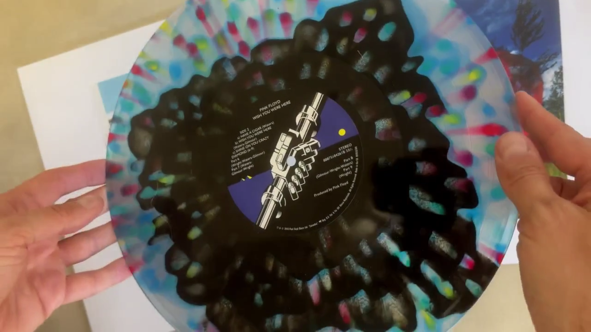 Pink Floyd Blood Wish You Were Here Coral Splatter vinyl