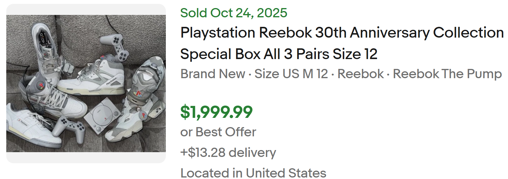 PlayStation Reebok Anniversary Stacking Box Listed on eBay