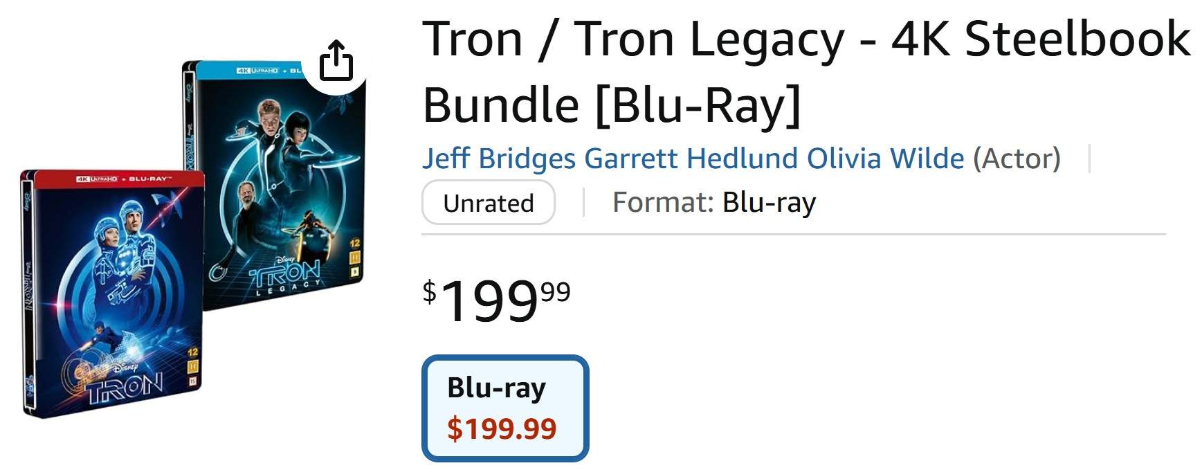 Tron Legacy SteelBook Listed on Amazon