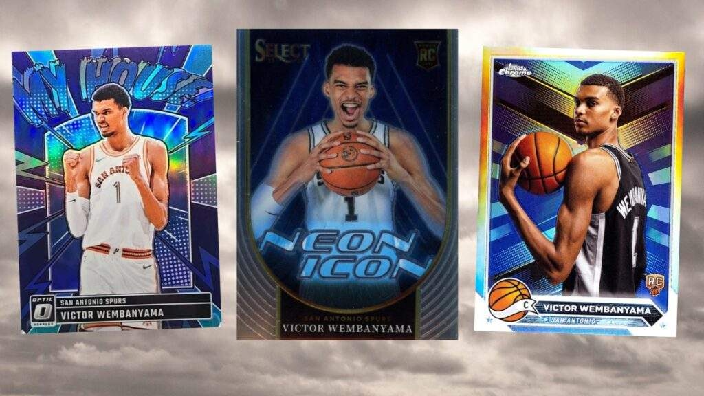 Triptych of Wembanyama Rookie Cards