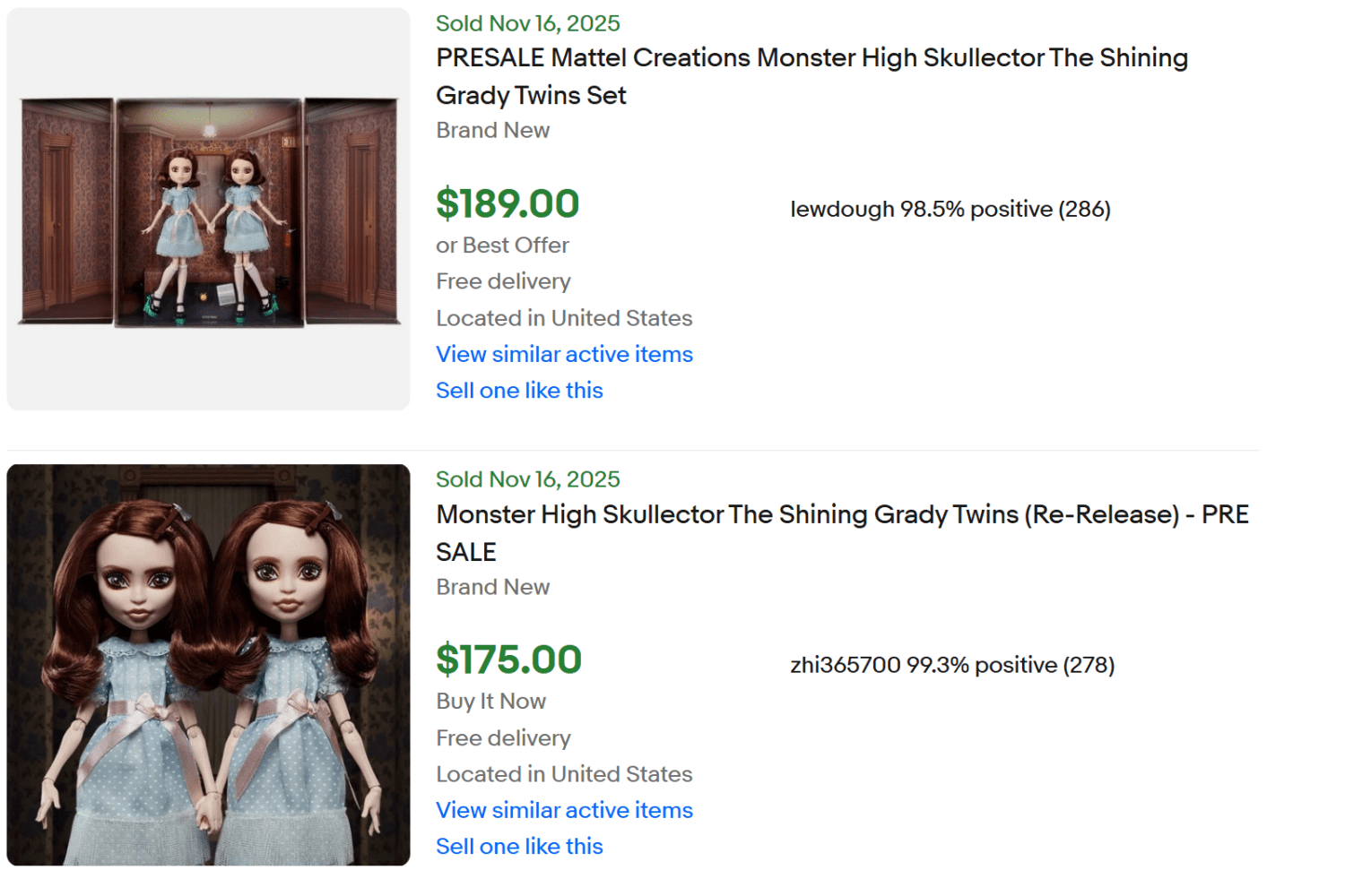 Monster High Grady Twins for Sale