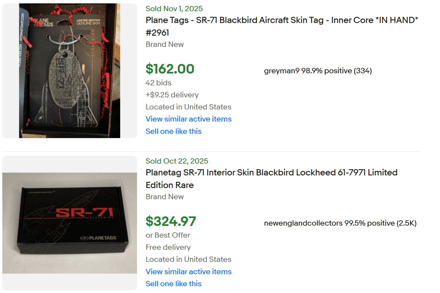 PlaneTag SR-71 for Sale eBay