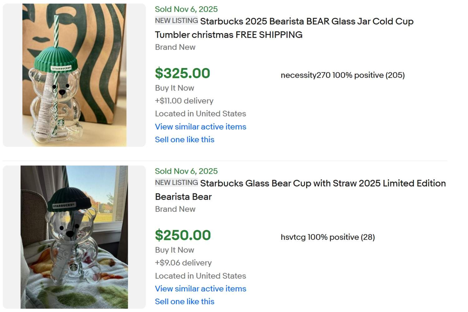 Starbucks Glass Bearista Cup for Sale