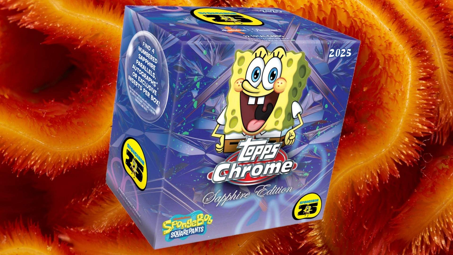 2025 Topps Chrome Sapphire SpongeBob SquarePants 25th Anniversary Cards - Pick Your Own!