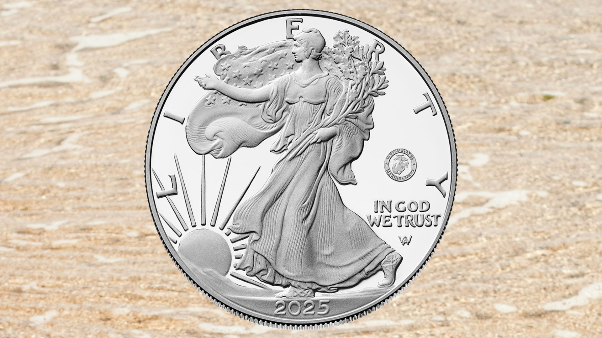 US Mint 250th Anniversary Marine Corps Silver Proof Coin