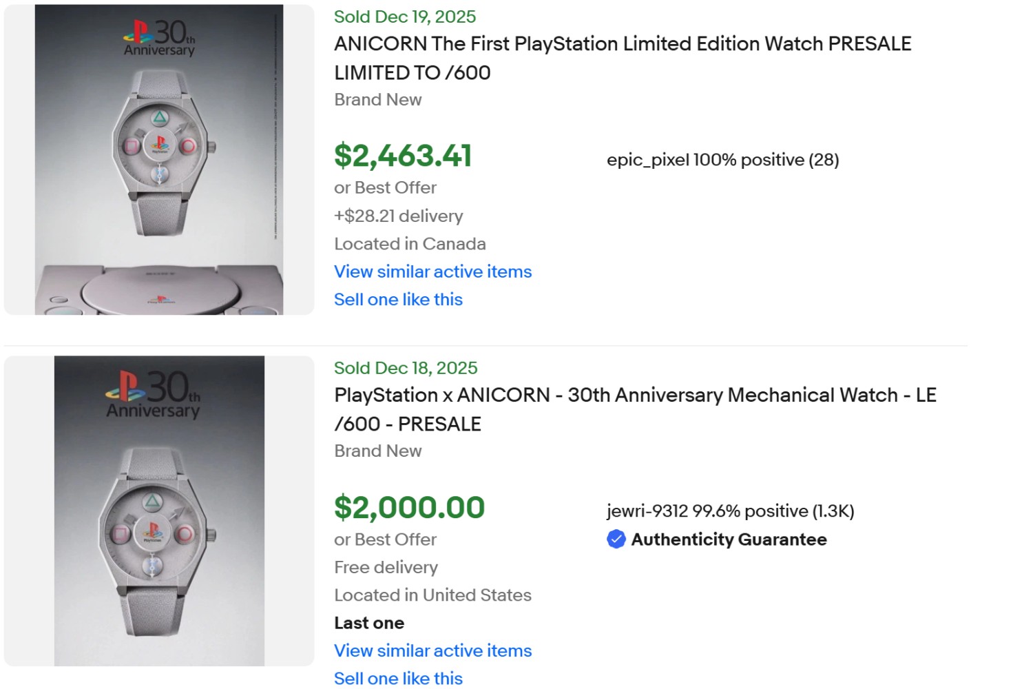 Anicorn PlayStation Anniversary Watch for Sale