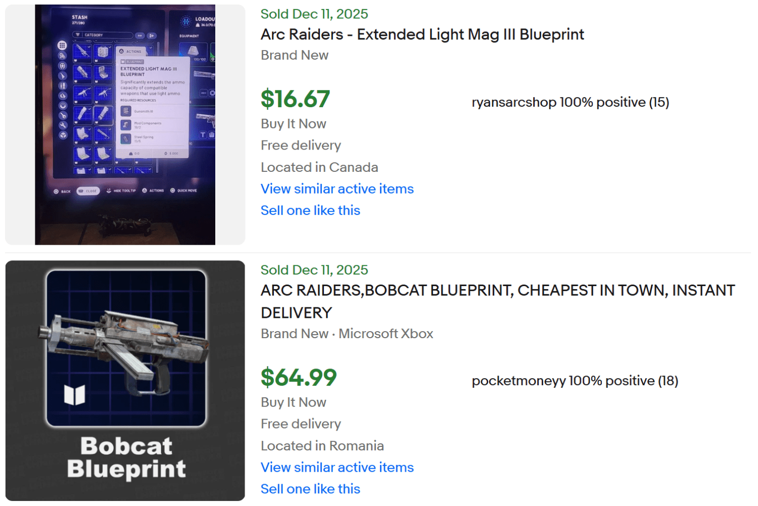 ARC Raiders Bobcat Blueprint for Sale