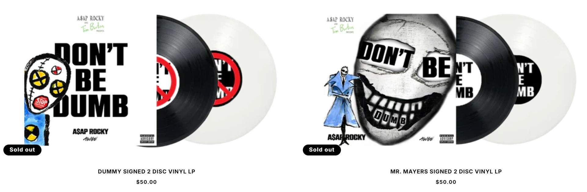 ASAP Rocky Signed Vinyl Tim Burton