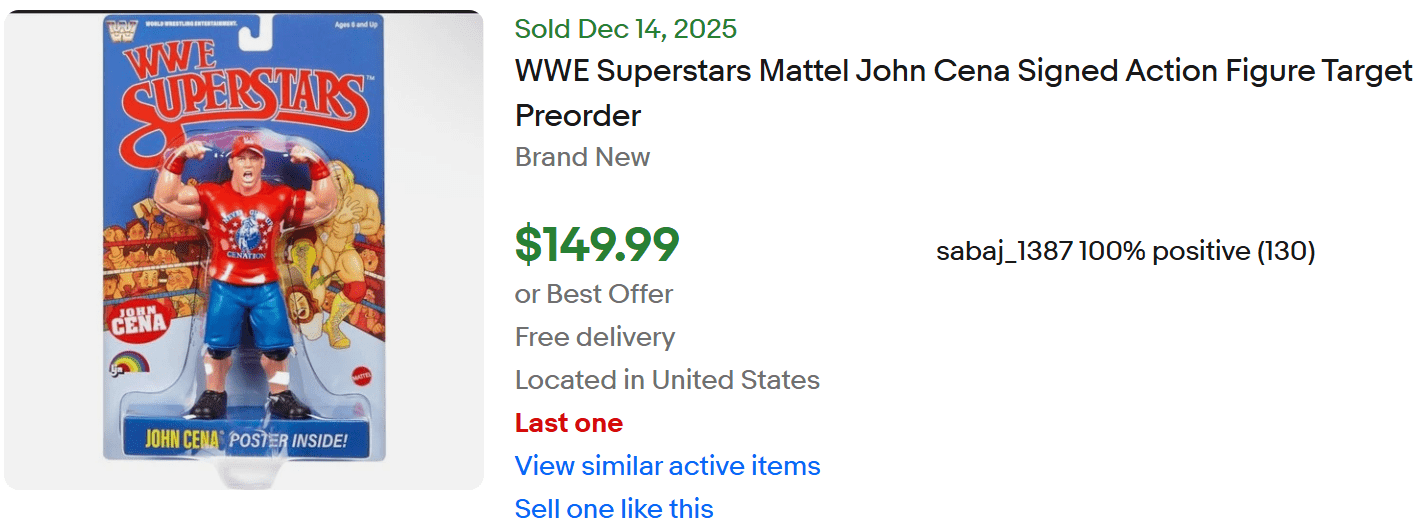 John Cena Signed Toy for Sale