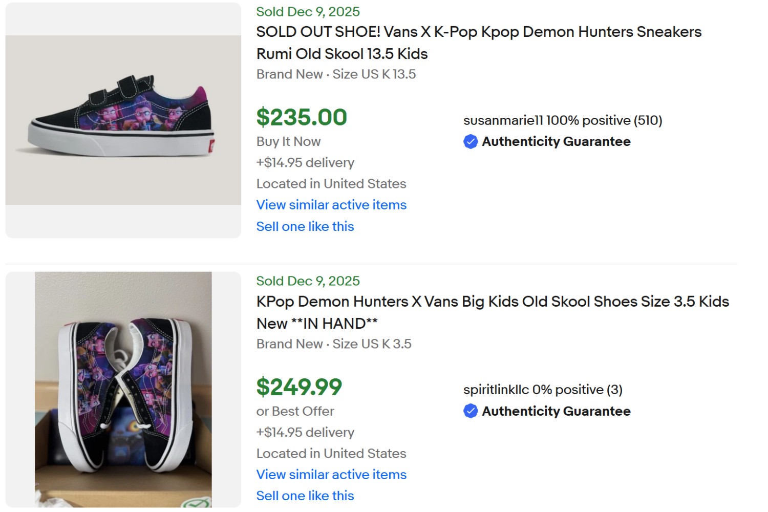 Kpop Demon Hunters Vans for Sale