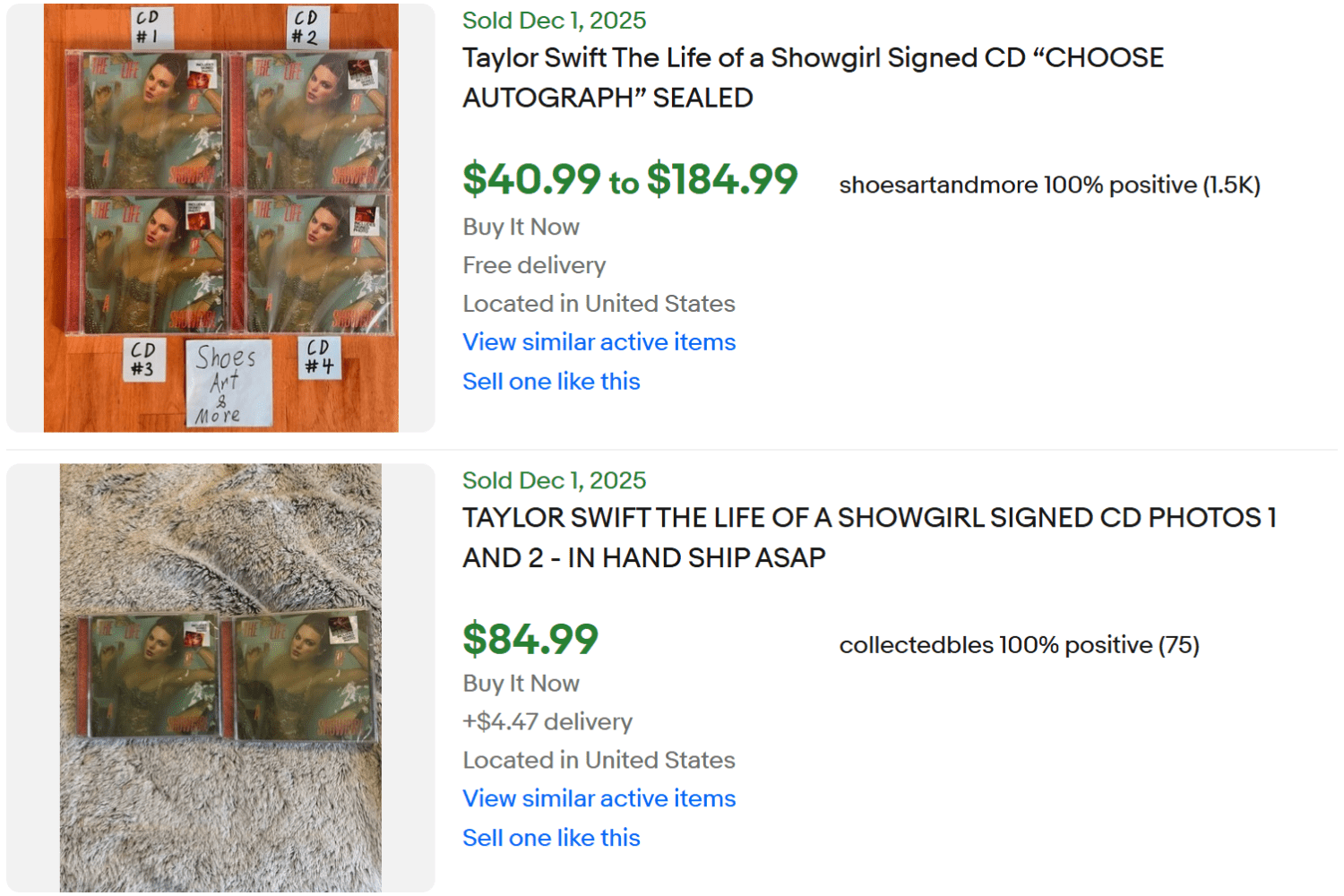 Life Showgirl Signed CD for Sale